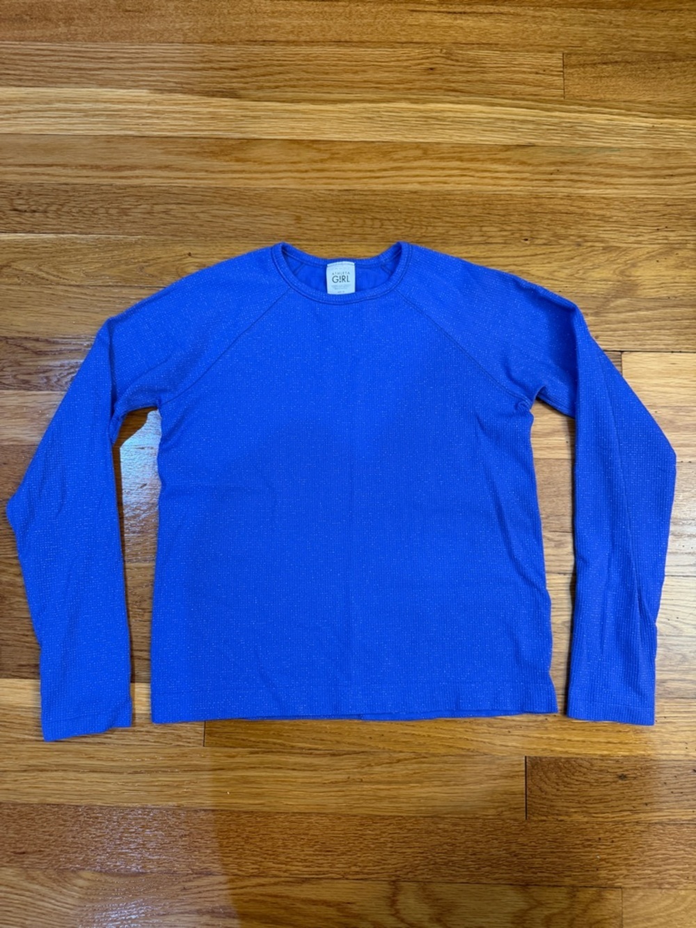 Athleta Girl Power Up Shimmer Top in Amphitrite Blue - Size M/8-10
